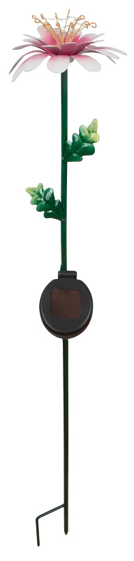 Boston Harbor 26523 Solar Stick Light, Ni-Mh Battery, AA Battery, 10-Lamp, LED Lamp, Metal/Plastic Fixture, Pink/White