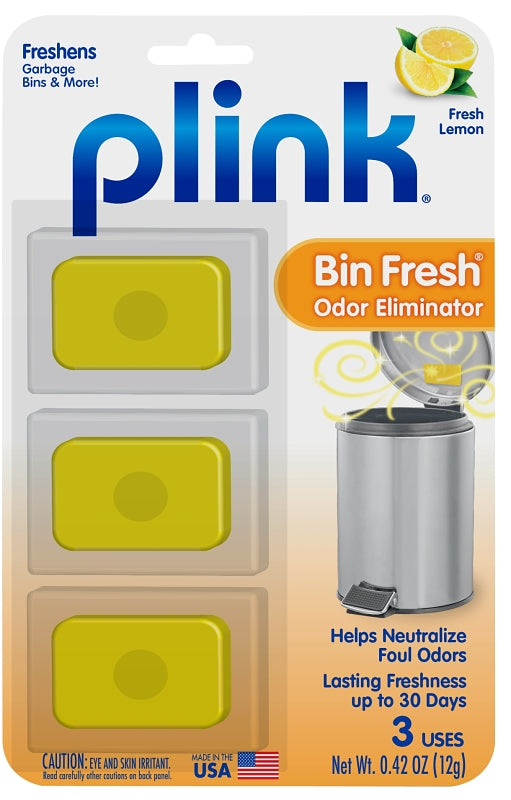 Plink PBF12T Bin Fresh Odor Eliminator, 2.01 oz, Tablet, Fresh Lemon