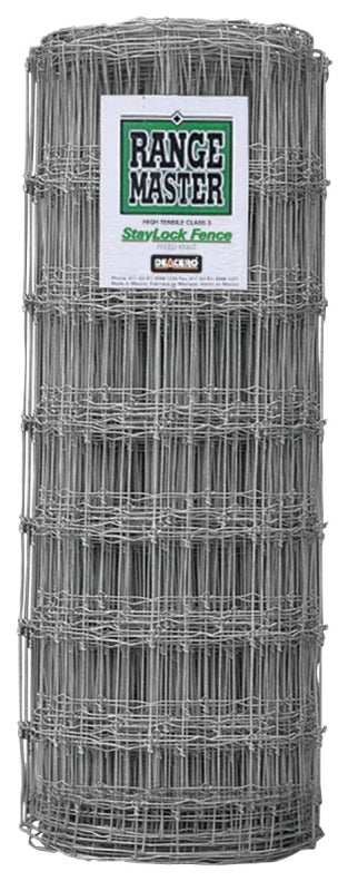 Rangemaster 6970 Staylock Fence, 330 ft L, 49 in H, 12-1/2 Gauge, Steel, Galvanized