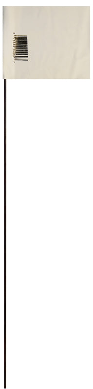 Hy-Ko SF-21/WH Safety/Boundary Stake Flag, 21 in L, 1-1/2 in W, White, Vinyl