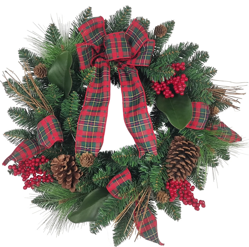 Hometown Holidays 38701 Wreath, Twigs/Berries/Bows, 22 in