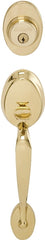 Schlage Plymouth Series F58PLY505 Combination Lockset, Mechanical Lock, Grip Only Handle, Bright Brass, 1 Grade, Metal