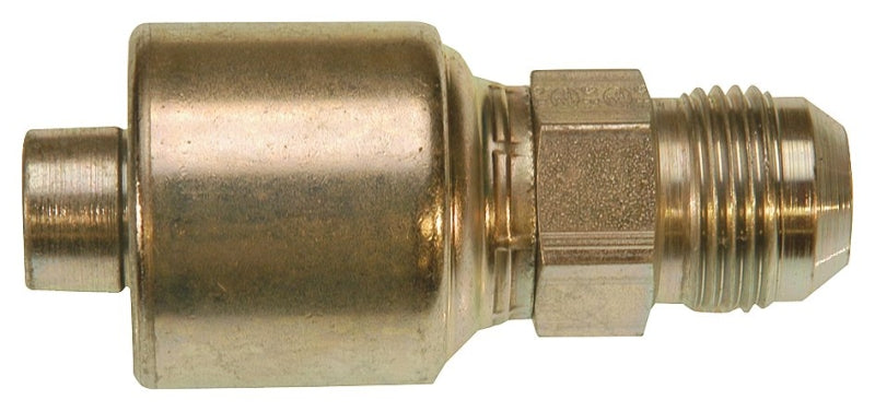 Gates MegaCrimp G25165-0406 Hose Coupling, 1/4 x 9/16 in Dia, 2.22 in, 9/16-18, Crimp x JIC, Straight Angle, Steel, Zinc