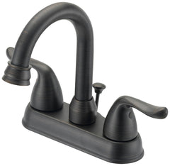 FAUCET LAV 4IN 2HNDL LEVER BRZ