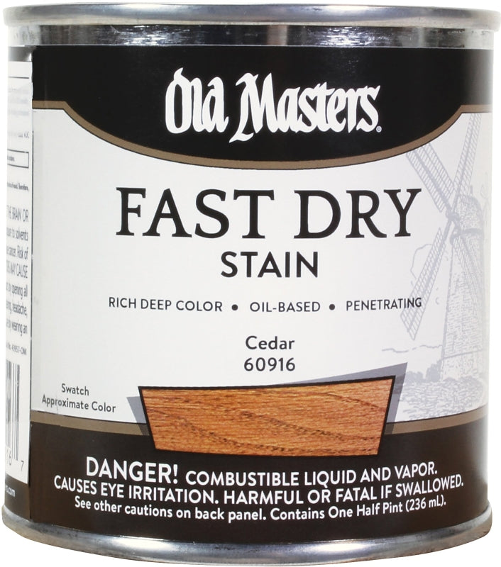 Old Masters 60916 Fast Dry Stain, Cedar, Liquid, 1/2 pt