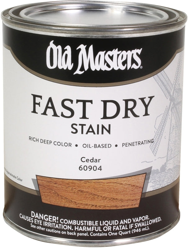 Old Masters 60904 Fast Dry Stain, Cedar, Liquid, 1 qt