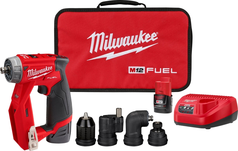 Milwaukee 2505-22 Drill/Driver Kit, Battery Included, 12 V, 3/8 in Chuck, Keyless Chuck