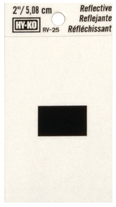 Hy-Ko RV-25/- Reflective Sign, Character:-, 2 in H Character, Black Character, Silver Background, Vinyl