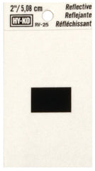 Hy-Ko RV-25 Series RV-25/- Self-Adhesive Reflective Sign, Character: -, 2 in H Character, Black Character, Vinyl