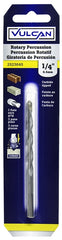 Vulcan 201681OR Drill Bit, 1/4 in Dia, 4 in OAL, Percussion, Spiral Flute, Straight Shank