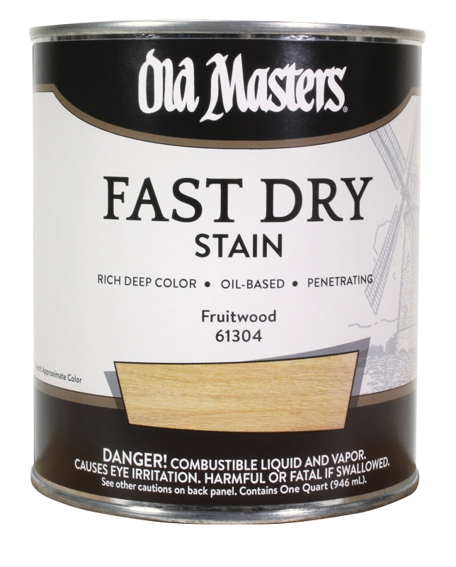 Old Masters 61304 Fast Dry Stain, Fruitwood, Liquid, 1 qt