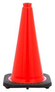 JBC Revolution RS Series RS70032C Traffic Safety Cone, 28 in H Cone, Fluorescent Orange Cone