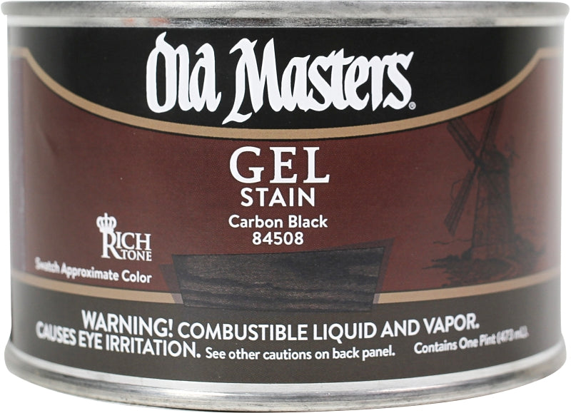 Old Masters 84508 Gel Stain, Carbon Black, Liquid, 1 pt