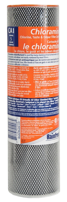 Rainfresh CA1 Filter Cartridge, 5 um Filter, Carbon Filter Media
