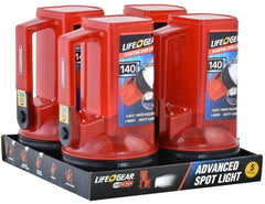 LifeGear LG114 Spotlight and Lantern, LED Lamp, 300 Lumens, Plastic Fixture, Red Fixture