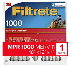 Filtrete AL16-4 Air Filter, 16 in L, 16 in W, 11 MERV, 1000 MPR, Polypropylene Frame