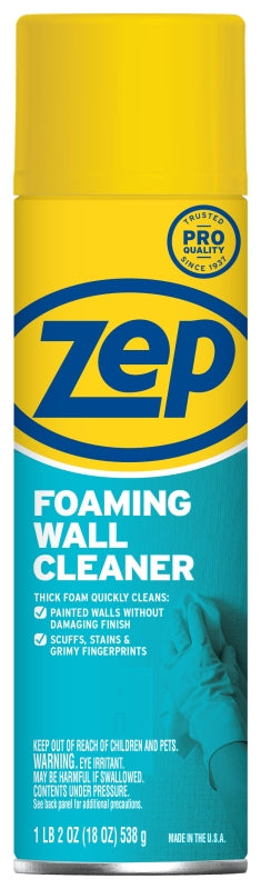 Zep ZUFWC18 Foaming Wall Cleaner, 18 oz Can, Ammonia, Opaque Off-White