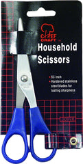 Chef Craft 20998 Household Scissors, 5-1/2 in OAL, Stainless Steel Blade, Contoured Handle, Blue Handle