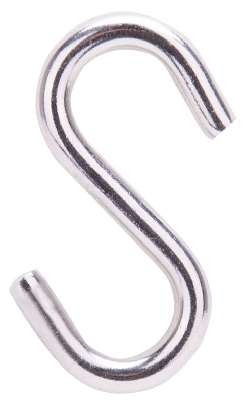 ProSource LR380 S-Hook, 158 lb Working Load, 19/64 in Dia Wire, Stainless Steel, Stainless Steel