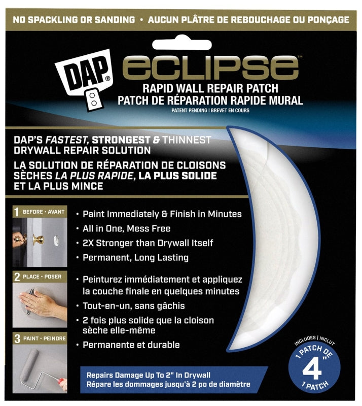 DAP 7079809163 Rapid Wall Repair Patch, 4 in Dimensions, Clear