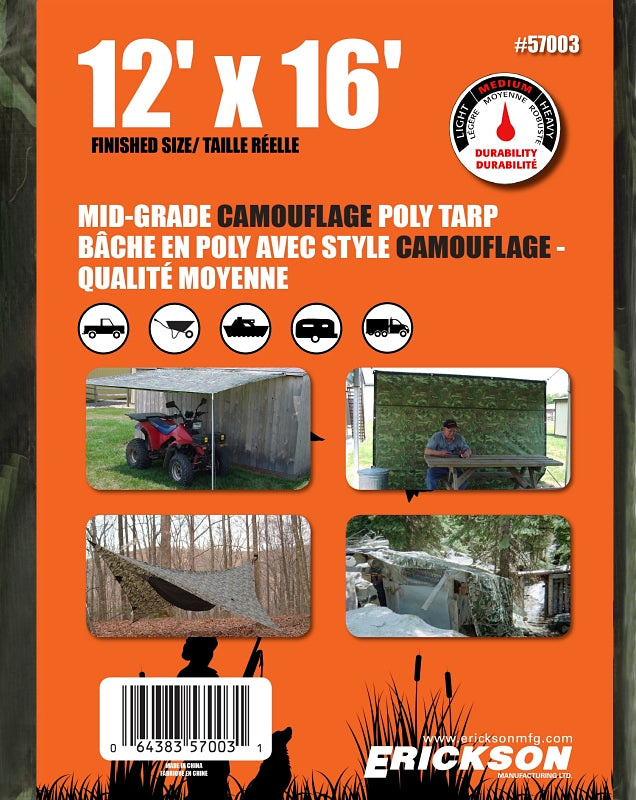 57003 TARP 12X16FT POLY CAMO