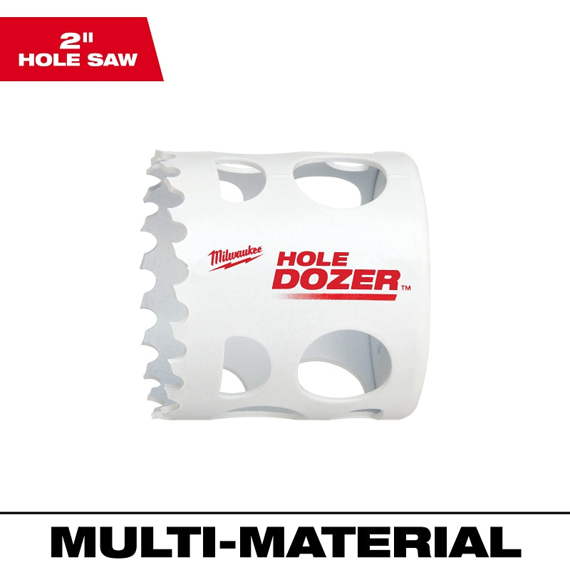 Milwaukee 49-56-9624 Hole Saw, 2 in Dia, 1-5/8 in D Cutting, 1/2-20 Arbor, 4, 5 TPI, Bi-Metal Cutting Edge