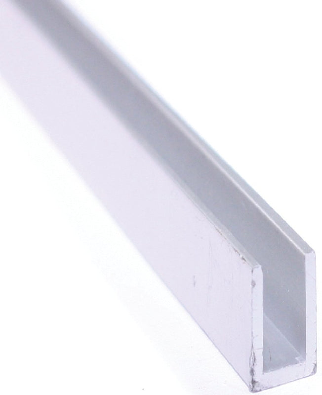 M-D 62216 Channel, Silver, 1/2 in Leg, 96 in L, Aluminum, Mill