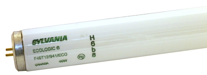 Sylvania 22435 Fluorescent Bulb, 40 W, T12 Lamp, Medium Lamp Base, 3000 Initial Lumens, 4100 K Color Temp