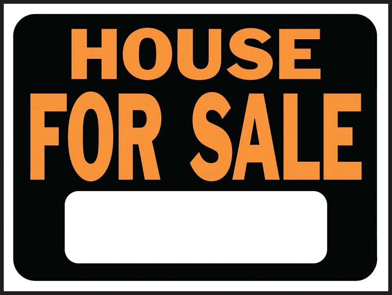 Hy-Ko Hy-Glo Series 3004 Identification Sign, House For Sale, Fluorescent Orange Legend, Plastic