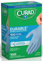 Curad CUR4145R Exam Gloves, One-Size, Nitrile, Powder-Free, Blue