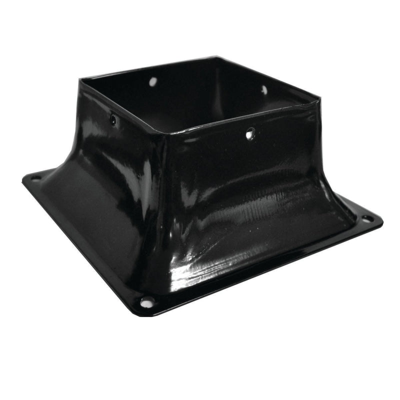 Pylex 13048 Series Post Base, Black, Steel, Powder-Coated