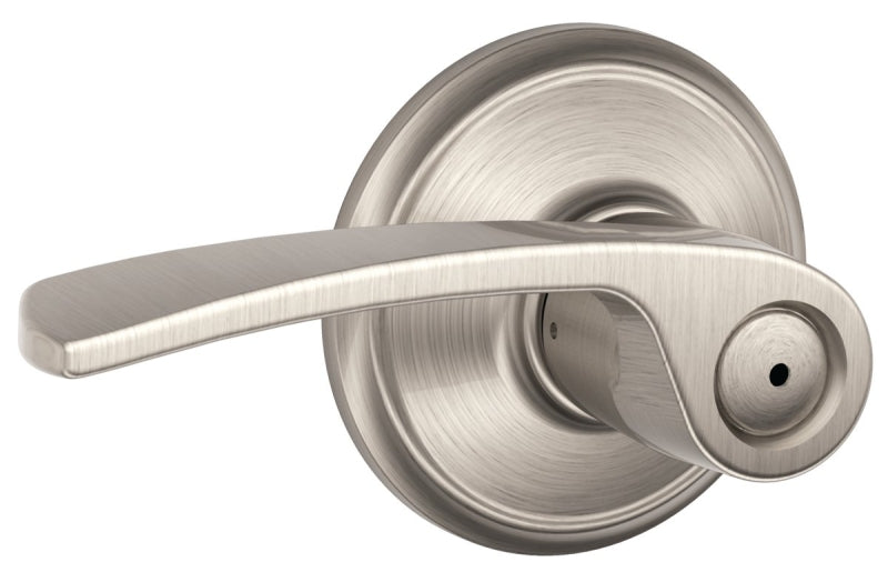 Schlage F Series F40VMER619 Privacy Lever, Mechanical Lock, Satin Nickel, 2.63 in L x 5.95 in W x 2.75 in H Dimensions