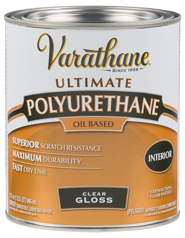 Varathane 242174H Polyurethane, Semi-Gloss, Liquid, Clear, 1 qt, Can