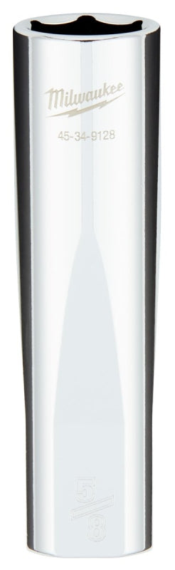 Milwaukee 45-34-9128 Socket, 5/8 in Socket, Deep Socket, 1.02 in OAL, 1/2 in Drive, 6 -Point, Chrome Vanadium Steel