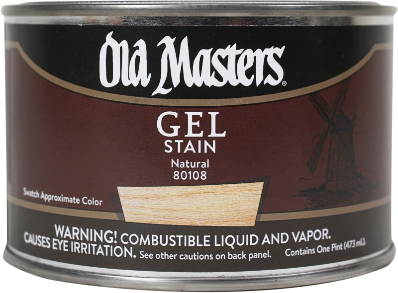 Old Masters 80108 Gel Stain, Natural, Liquid, 1 pt, Can