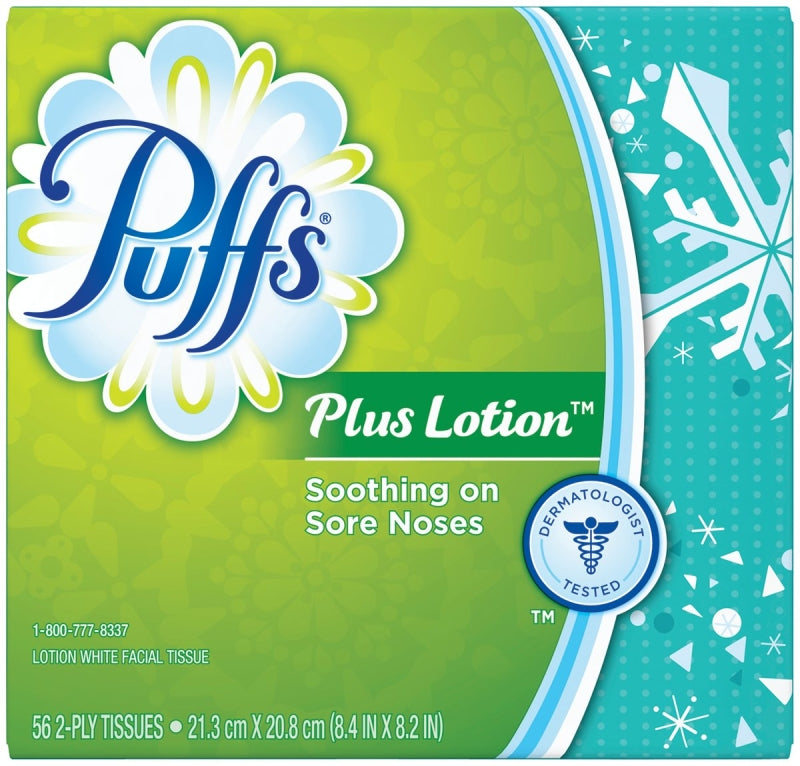 Puffs 34864 Facial Tissue, 8.4 in L, 8.2 in W, 2-Ply