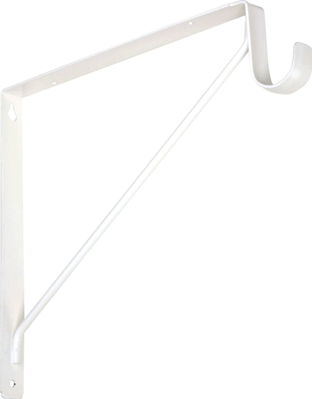 National Hardware S822-094 Shelf and Rod Bracket, Steel, White, 125 lb
