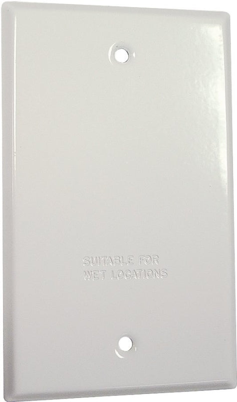 Hubbell 5173-6 Cover, 4-17/32 in L, 2-25/32 in W, Metal, White, Powder-Coated