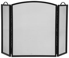 3PANEL BLACK FIREPLACE SCREEN