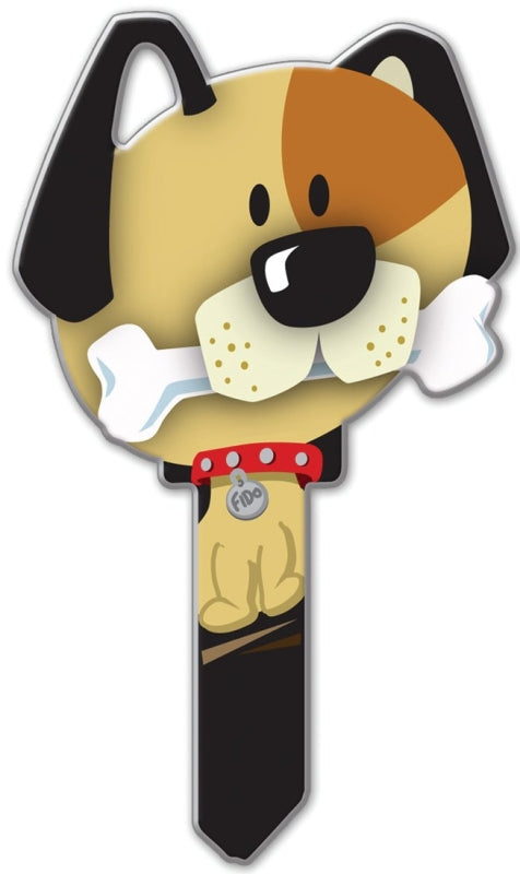 Lucky Line Key Shapes Series B114K Key Blank, Dog, Brass, Enamel-Coated, For: Kwikset Locks