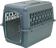 Aspenpet Pet Porter 21184 Pet Carrier, 40 in W, 27 in D, 30 in H, 2XL, Plastic, Black/Dark Gray, Chrome-Plated