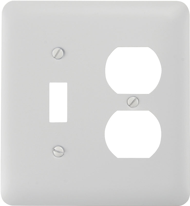 Amerelle 935TDW Wallplate, 5 in L, 4-5/8 in W, 2-Gang, Steel, White