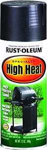 Rust-Oleum 7778830 High Heat Spray Paint, Flat, Barbecue Black, 12 oz Can, Oil