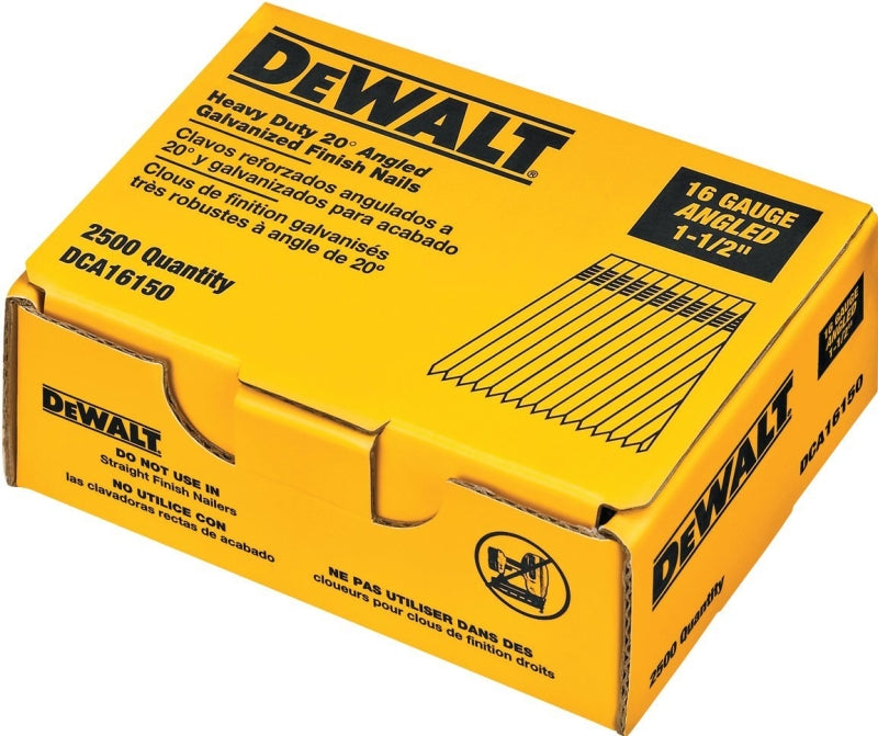 DEWALT DCA16150 Series Finish Nail, Glue Collation, 1-1/2 in L, 16 Gauge, Suitable for: DC618K Finish Nailer