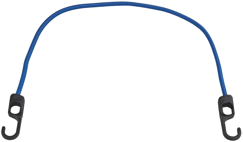 ProSource FH4033 Stretch Cord, 9 mm Dia, 36 in L, Polypropylene, Blue, Hook End