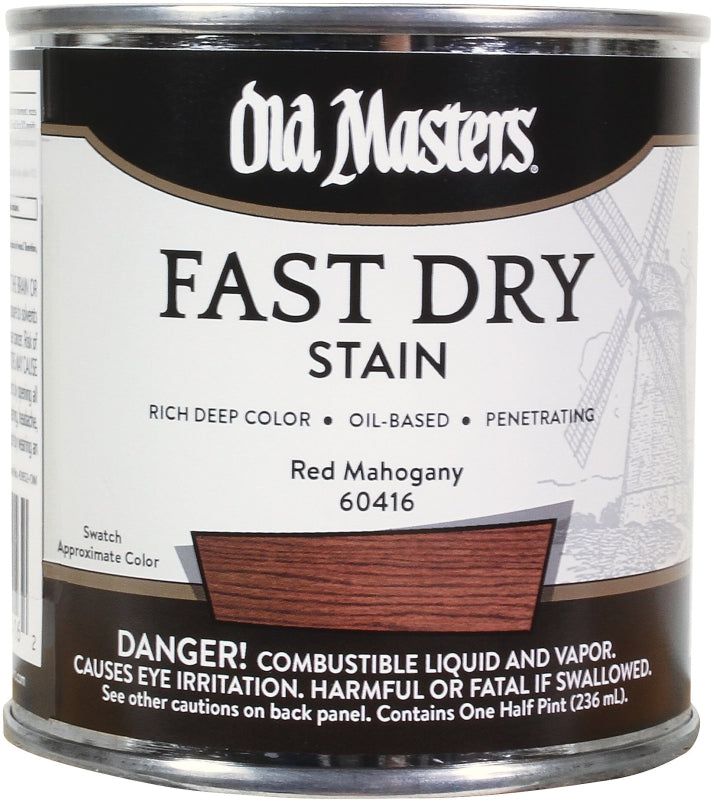 Old Masters 60416 Fast Dry Stain, Red Mahogany, Liquid, 1/2 pt