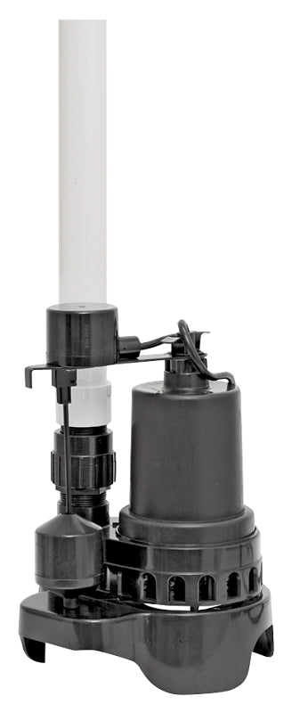 Superior Pump Ready-to-Go Series 92372RTG-P Sump Pump, 4.1 A, 120 V, 0.33 hp, 1-1/2 in Outlet, 48 gpm