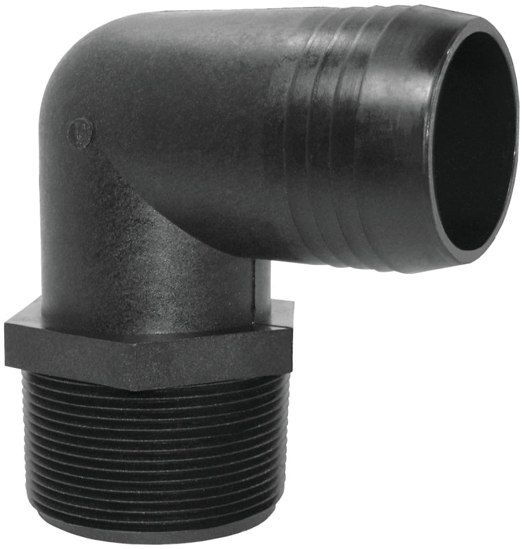 Green Leaf EL1212P Hose to Pipe Elbow, Polypropylene, Black