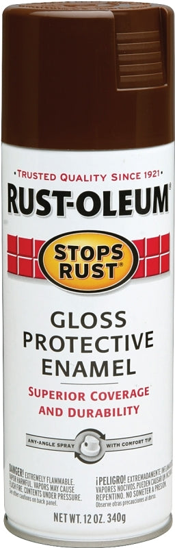 Rust-Oleum 7775830 Rust Preventative Spray Paint, Gloss, Leather Brown, 12 oz, Can