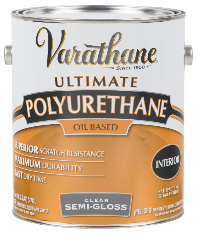 Varathane 242170 Interior Classic Polyurethane, Semi-Gloss, Liquid, Clear, 1 gal, Can